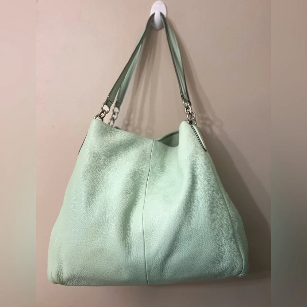 Coach Mint Green #F35723 Leather Shoulder Bag